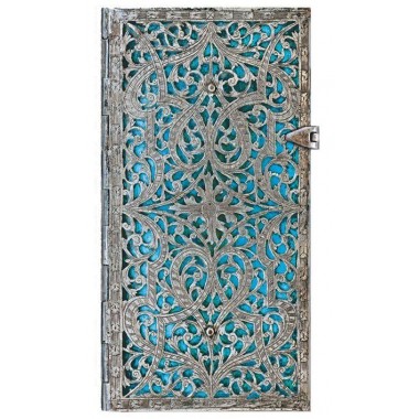 Блокнот Paperblanks Серебряная Филигрань Евроформат, Линия, Лазурный