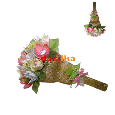 Букет из конфет Первоцвет розовый