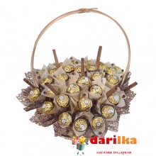 Букет из конфет Сладкая корзина Букет из конфет Сладкая корзина