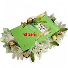 Букет из конфет Счастливый дневник зеленый Букет из конфет Счастливый дневник зеленый