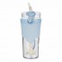 Бутылка с шейкером и трубочкой. Голубая