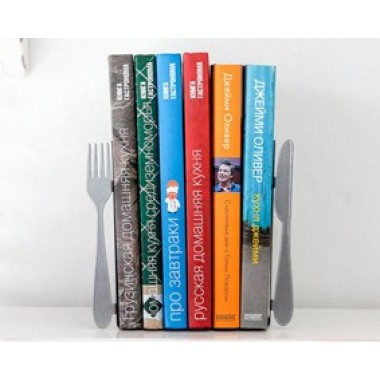 Держатели для книг Нож и вилка (серебристый)