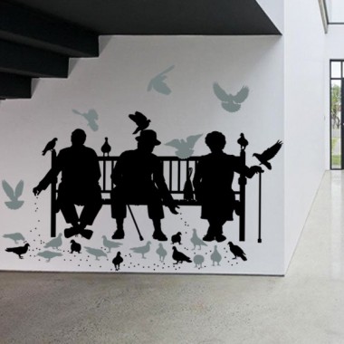 Виниловая наклейка Тrio on the Bench