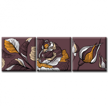 Картины на холсте Glozis Модульная Картина Glozis Dark Rose