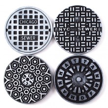 Набор подставок для чашек Крышки люков США Набор подставок для чашек Крышки люков США