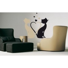 Интерьерная наклейка Влюбленные коты Интерьерная наклейка Влюбленные коты