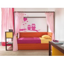 Интерьерная наклейка Влюбленные совята Интерьерная наклейка Влюбленные совята