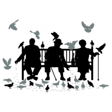 Наклейки интерьерные Glozis Виниловая Наклейка Glozis Trio on the Bench Наклейки интерьерные Glozis Виниловая Наклейка Glozis Trio on the Bench