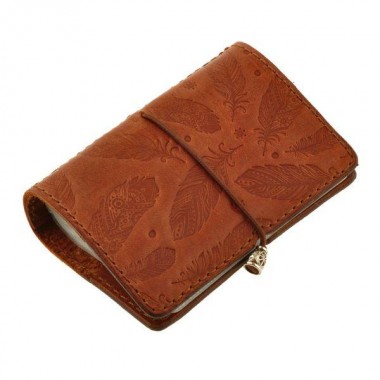 Кард-кейс 7.0 Коньяк с перьями