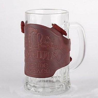 Пивной бокал "Баня и пиво - вместе веселей"