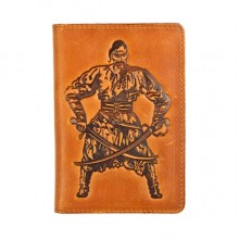 Кожаная обложка для паспорта Turtle, Казак, винтажный рыжий Кожаная обложка для паспорта Turtle, Казак, винтажный рыжий