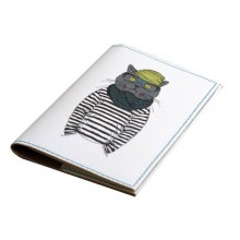 Обложка для паспорта "Кот-хипстер" + блокнотик Обложка для паспорта "Кот-хипстер" + блокнотик