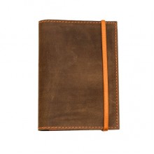 Обложка для паспорта 2.0 Орех-апельсин (кожа) + блокнотик Обложка для паспорта 2.0 Орех-апельсин (кожа) + блокнотик