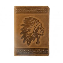 Кожаная обложка для паспорта Turtle, Индеец, винтажный хаки Кожаная обложка для паспорта Turtle, Индеец, винтажный хаки