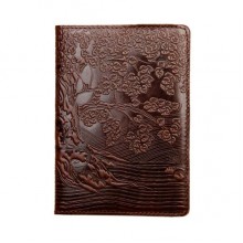 Кожаная обложка для паспорта Turtle, Дерево (Древо познаний), коричневый Кожаная обложка для паспорта Turtle, Дерево (Древо познаний), коричневый