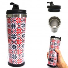 Термокружка "Орнамент черно-красный" Термокружка "Орнамент черно-красный"