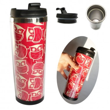 Термокружка "Розовые совы"