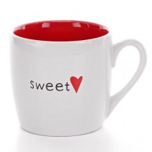 Керамическая белая чашка "Сердце" Керамическая белая чашка "Сердце"