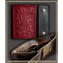 Портмоне с отделением на молнии кожаное Портмоне с отделением на молнии кожаное