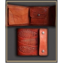 Портмоне с отделением на молнии кожаное Портмоне с отделением на молнии кожаное