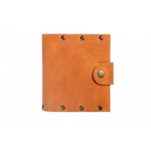 Кожаный кошелек на заклепках Turtle с отделением для мелочи, винтажный рыжий Кожаный кошелек на заклепках Turtle с отделением для мелочи, винтажный рыжий