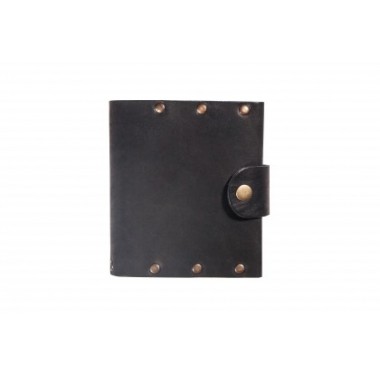 Кожаный кошелек на заклепках Turtle с отделением для мелочи, черный