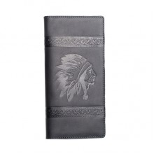Кожаное портмоне для денег Turtle, Индеец, темно-серый Кожаное портмоне для денег Turtle, Индеец, темно-серый