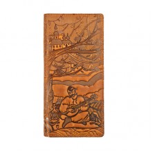 Кожаное портмоне для денег Turtle, Казак Мамай, винтажный рыжий Кожаное портмоне для денег Turtle, Казак Мамай, винтажный рыжий