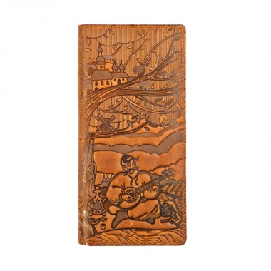 Кожаное портмоне для денег Turtle, Казак Мамай, винтажный рыжий