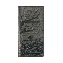 Кожаное портмоне для денег Turtle, Казак Мамай, темно-серый Кожаное портмоне для денег Turtle, Казак Мамай, темно-серый