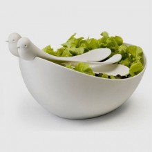 Салатница с ложками для сервировки Sparrow Qualy Белая Салатница с ложками для сервировки Sparrow Qualy Белая