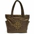 Дутая сумка с вышивкой коричневая