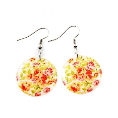 Серьги "Розочки на белом"