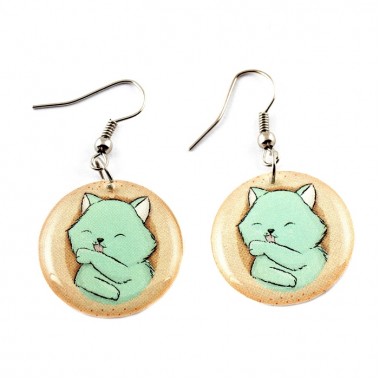 Серьги "Бирюзовый котик"
