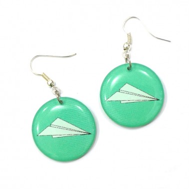 Серьги "Бумажный самолетик"