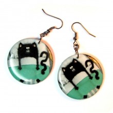 Серьги "Кот под одеялом"