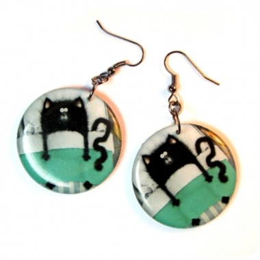 Серьги "Кот под одеялом"