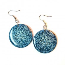 Серьги "Синие завитки"