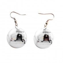 Серьги "Коты на лавке"