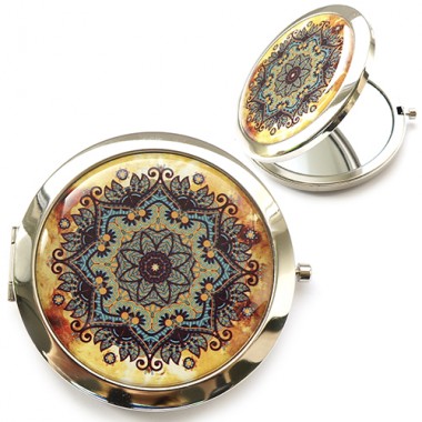 Карманное зеркальце "Золотые узоры"