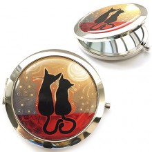 Карманное зеркальце "Котики на закате" Карманное зеркальце "Котики на закате"
