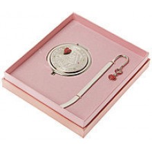 Набор из зеркальца и закладки для книг - Сердечки Набор из зеркальца и закладки для книг - Сердечки