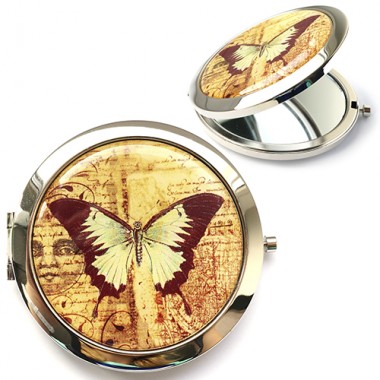 Карманное зеркальце "Винтажная бабочка"